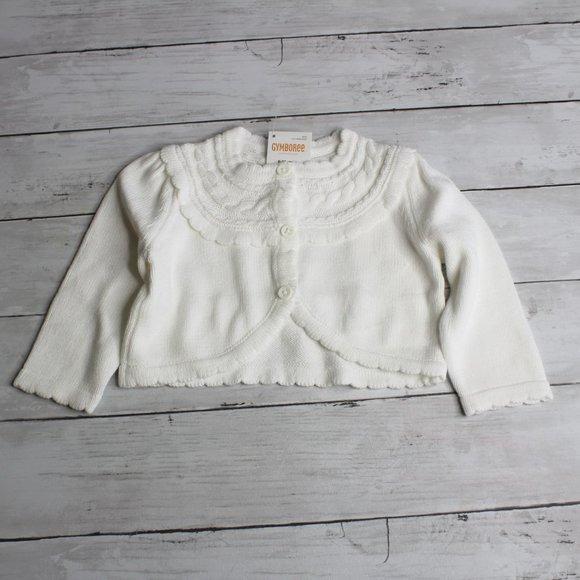 Gymboree Girl's White Cardigan Sweater Size 2T Button Up - Picture 3 of 5